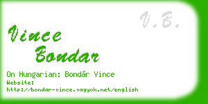 vince bondar business card